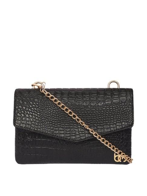 bagsy malone black textured medium handbag