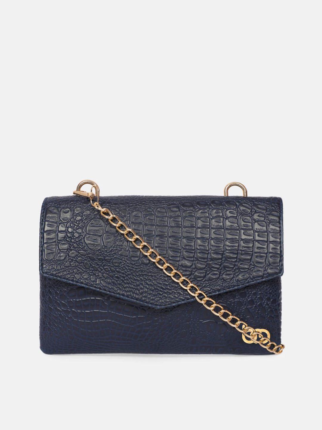 bagsy malone blue animal textured pu structured sling bag