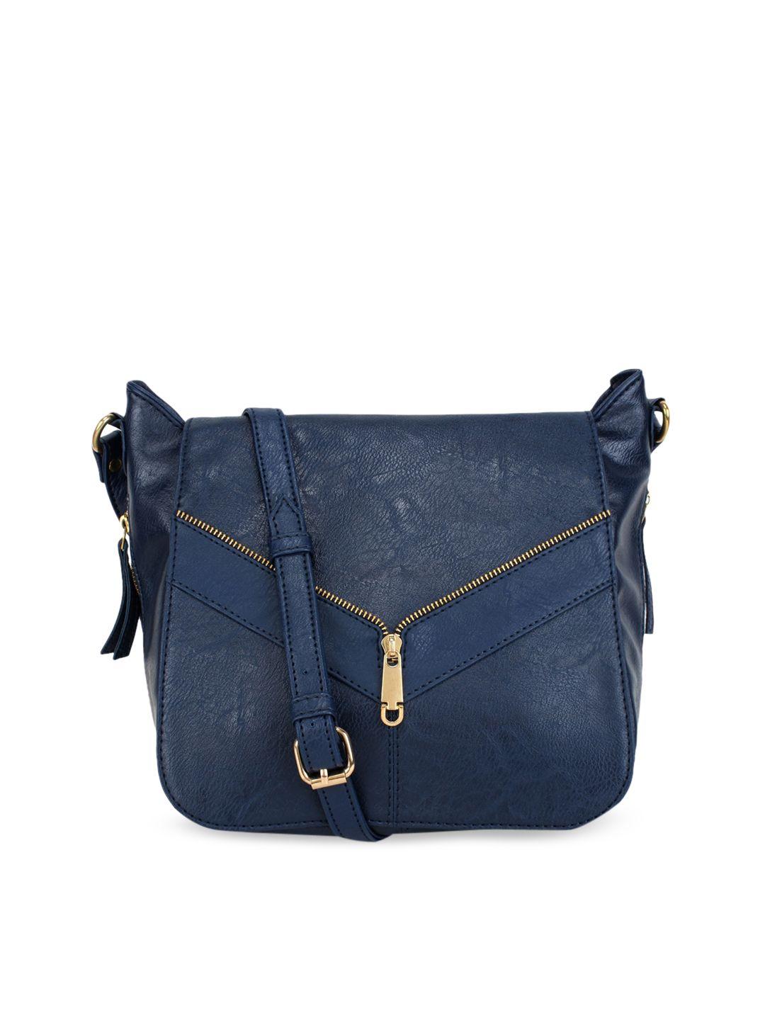 bagsy malone blue pu structured sling bag