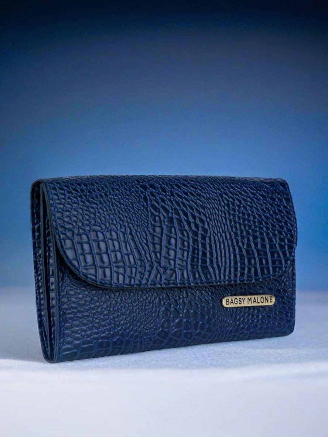 bagsy malone blue textured envelope clutch