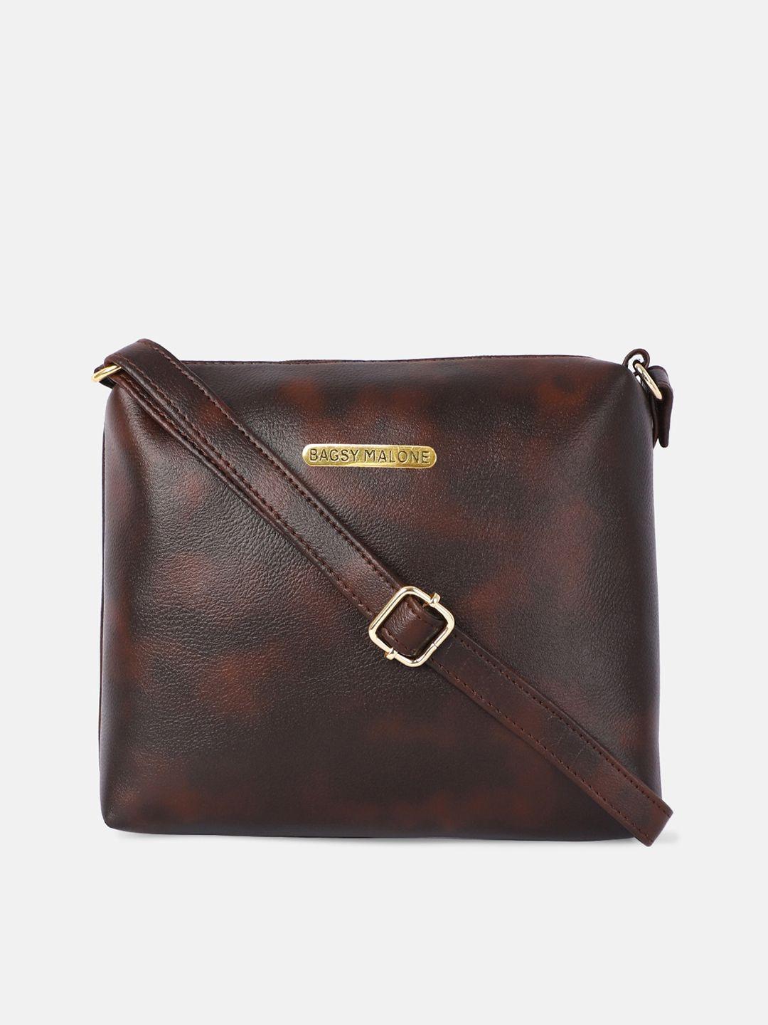 bagsy malone brown structured sling bag