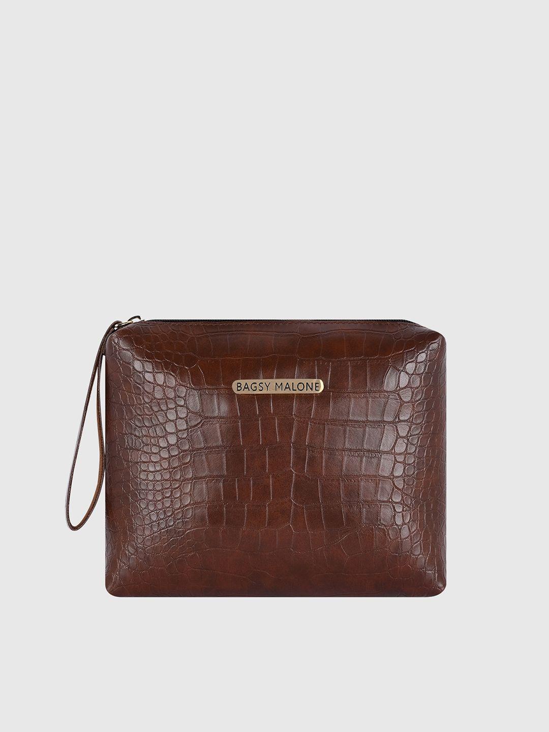 bagsy malone brown textured pu structured handheld bag