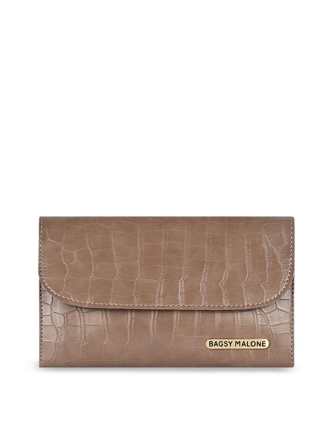 bagsy malone camel brown textured envelope clutch