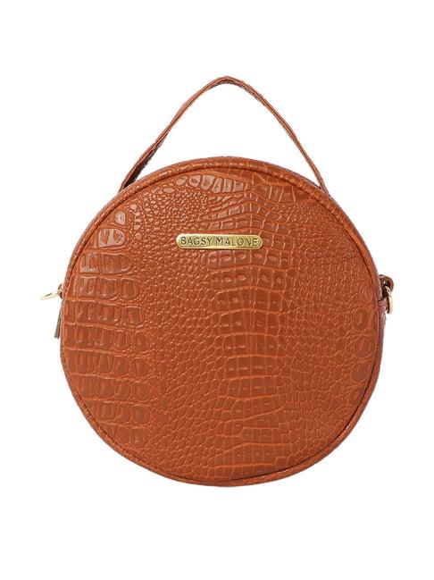 bagsy malone croco tan animal effect medium handbag
