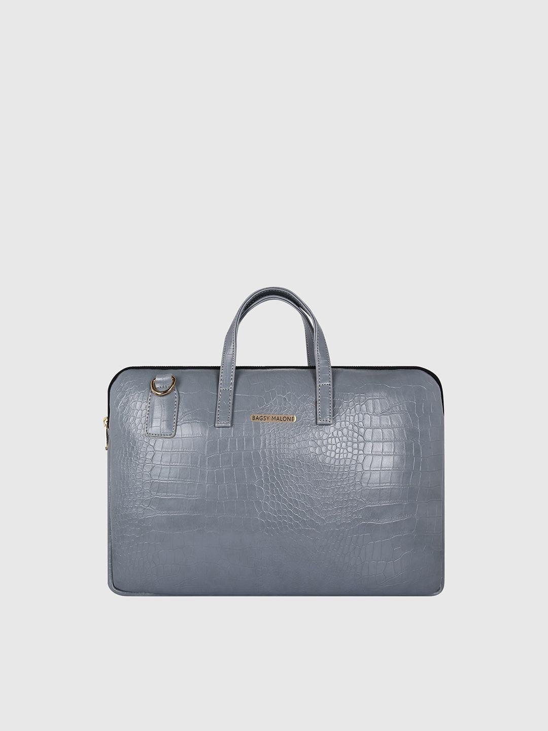 bagsy malone grey textured laptop bag