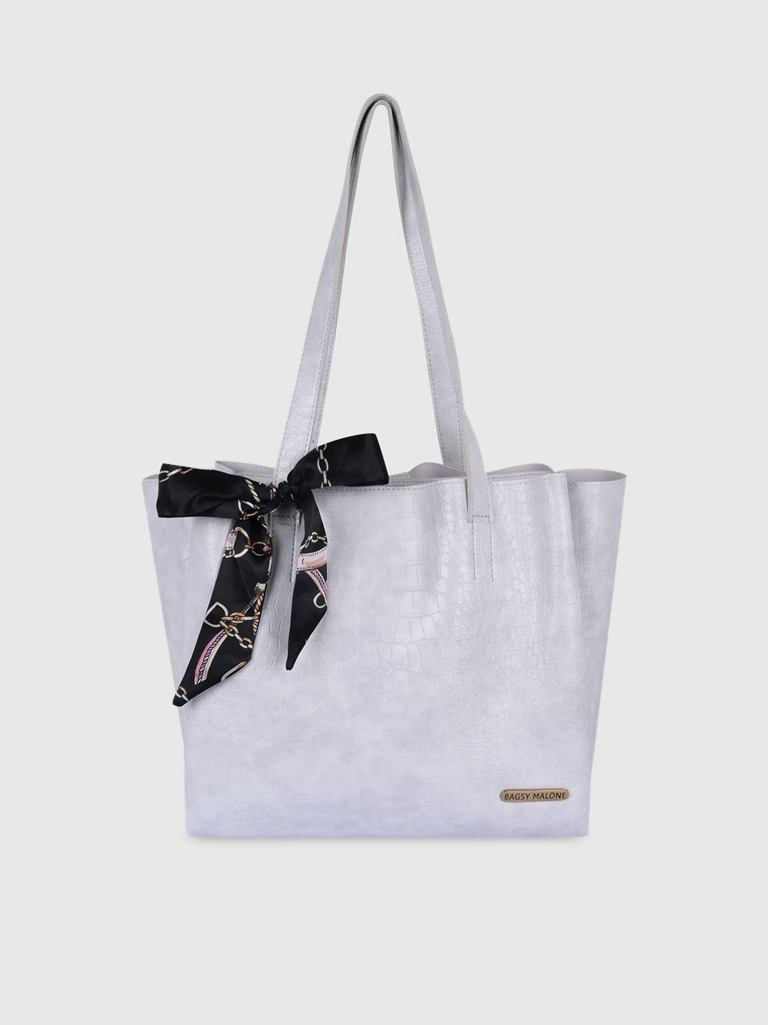 bagsy malone grey textured pu structured shoulder bag