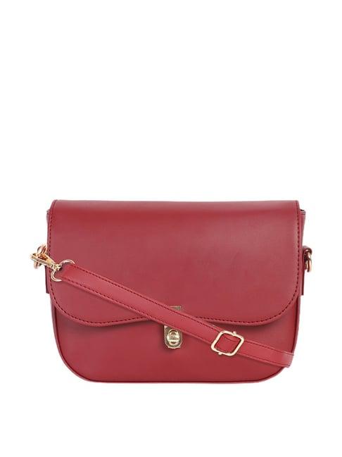 bagsy malone maroon solid sling bag