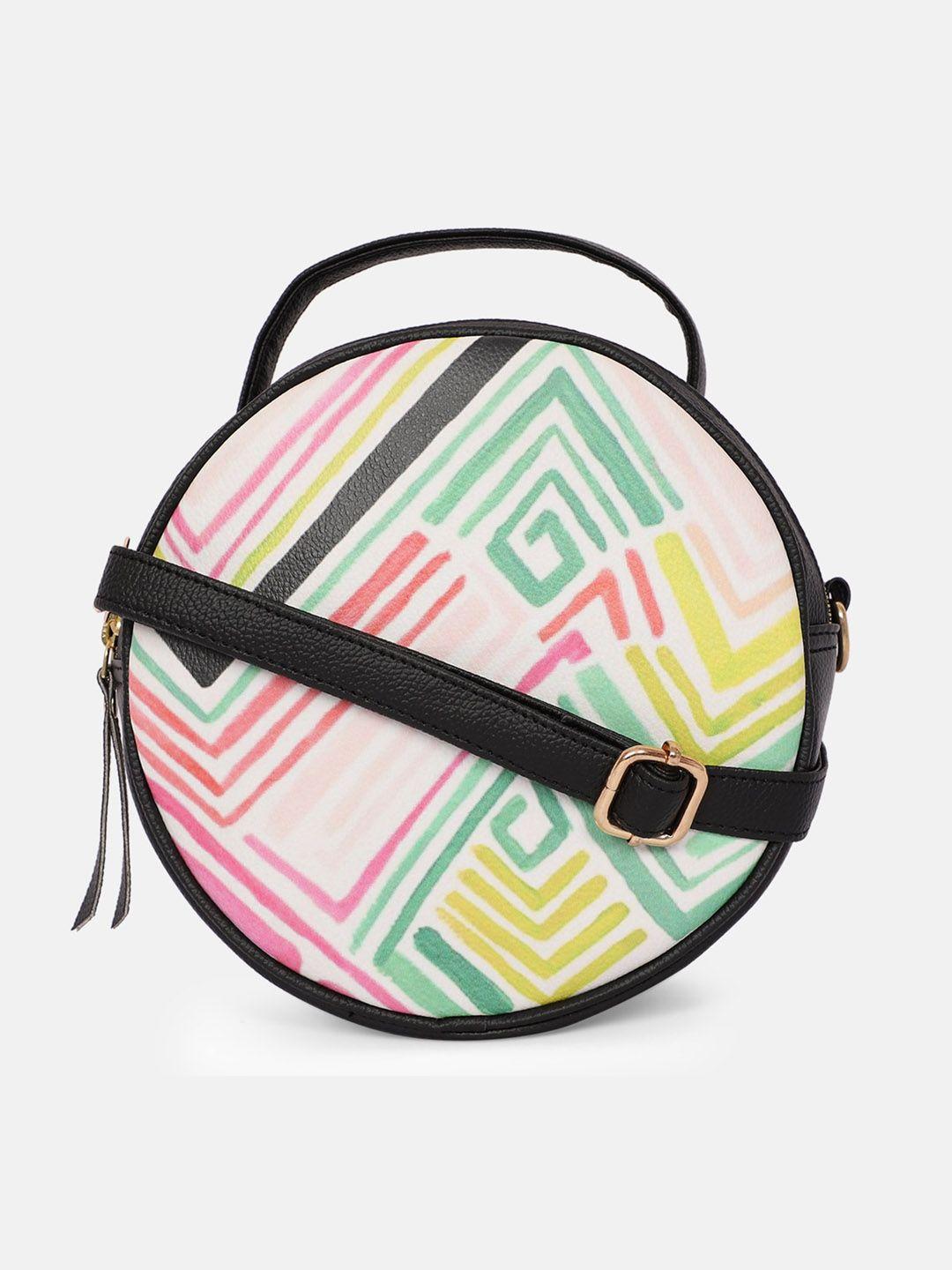 bagsy malone multicoloured geometric printed pu swagger sling bag