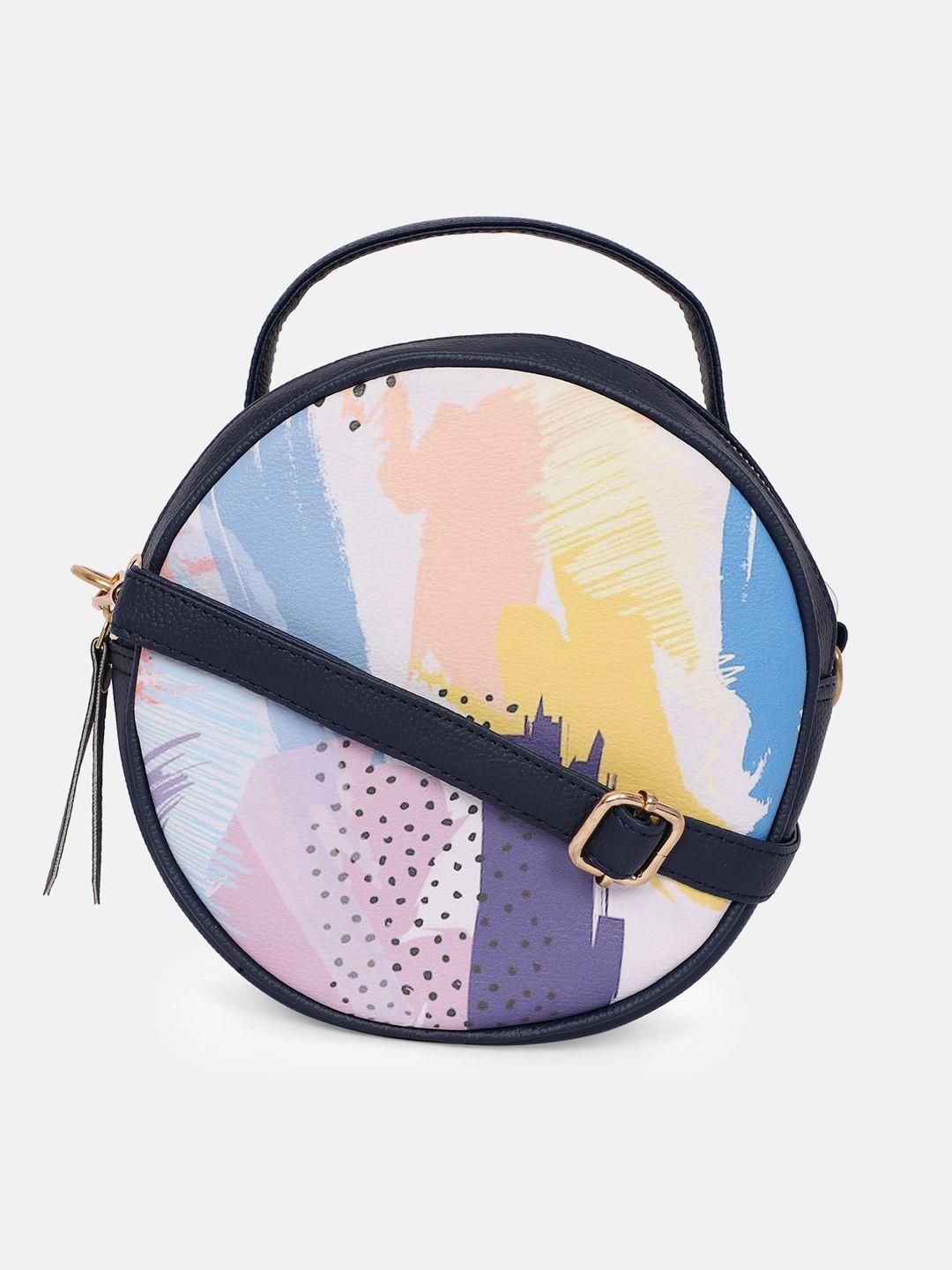 bagsy malone multicoloured printed pu structured handheld bag with cut work