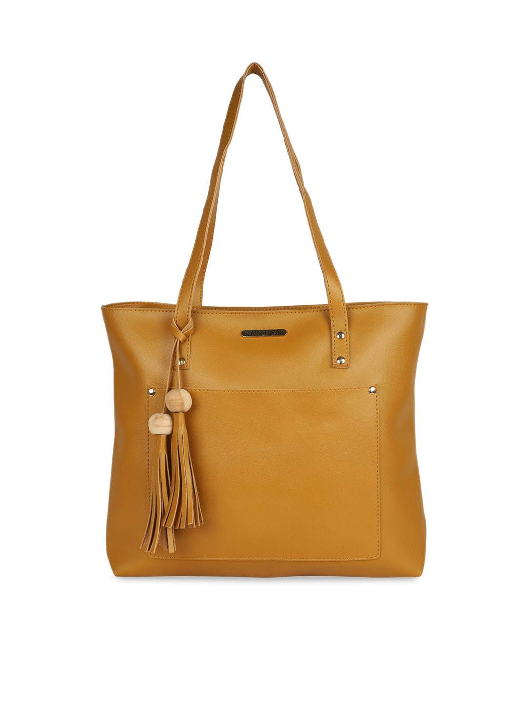 bagsy malone mustard brown structured tote bag