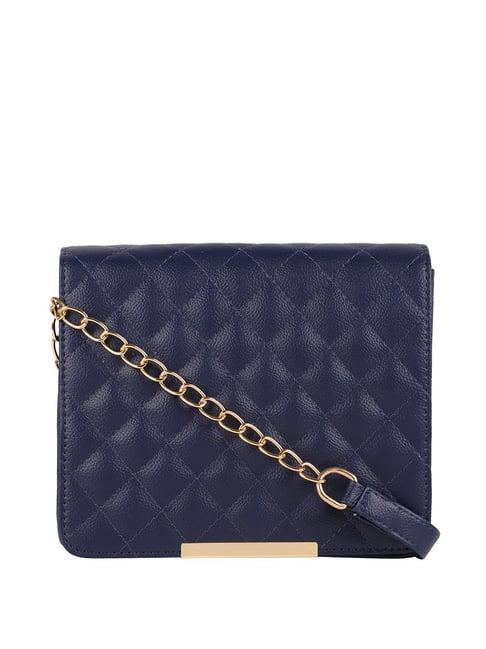 bagsy malone navy quilted medium sling handbag