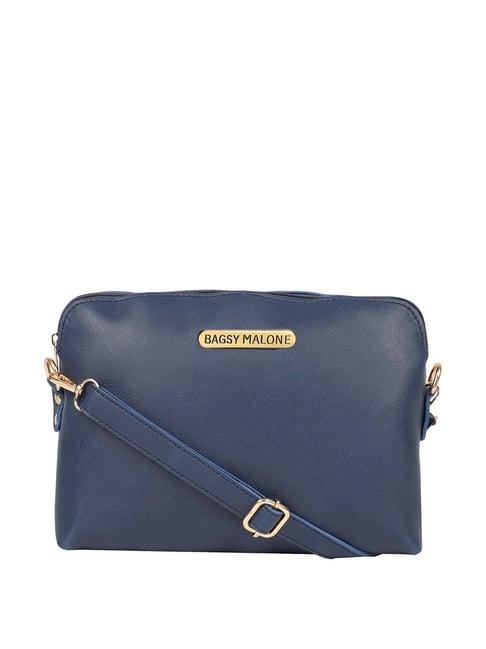 bagsy malone navy solid medium sling handbag