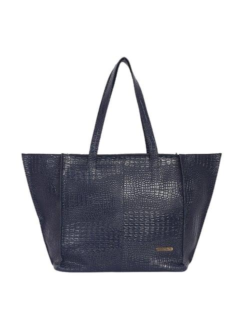 bagsy malone navy textured medium tote handbag