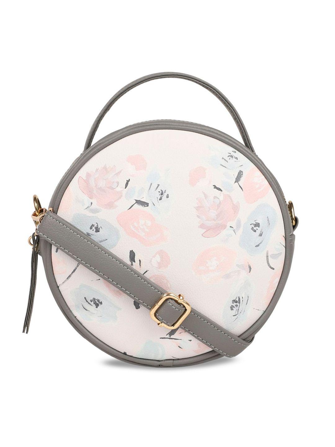 bagsy malone off white floral printed full moon sling bag