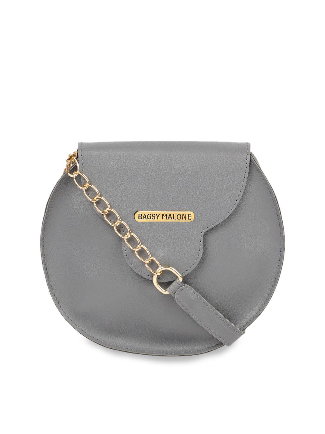 bagsy malone pu half moon sling bag with tasselled