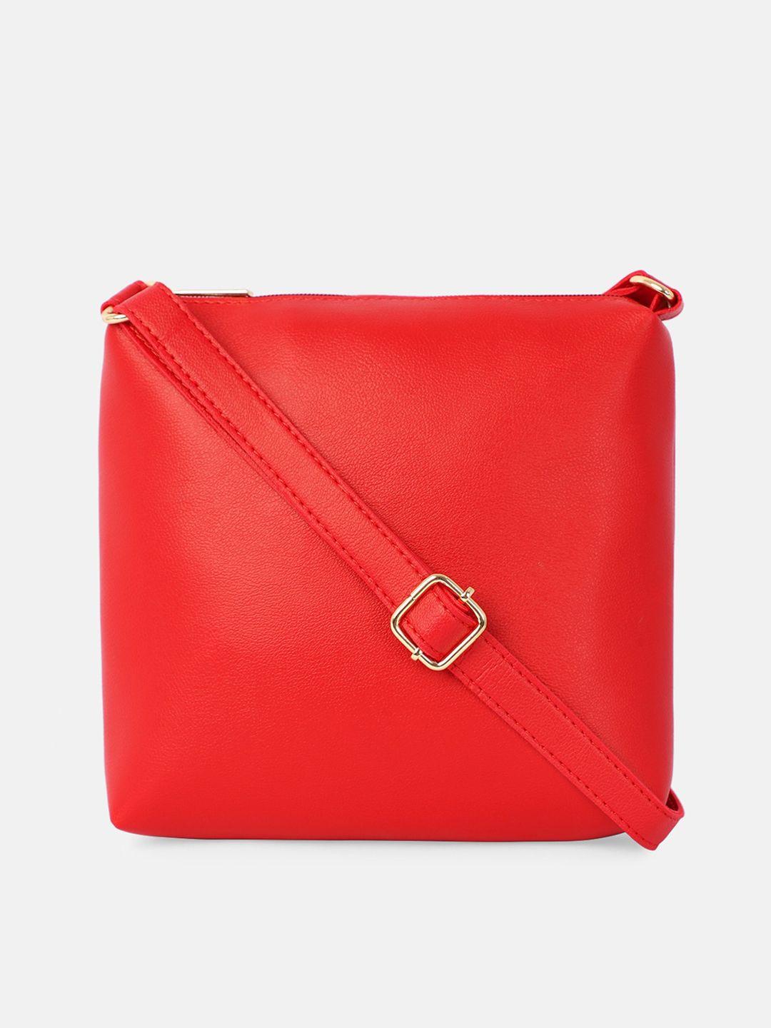 bagsy malone red pu structured sling bag