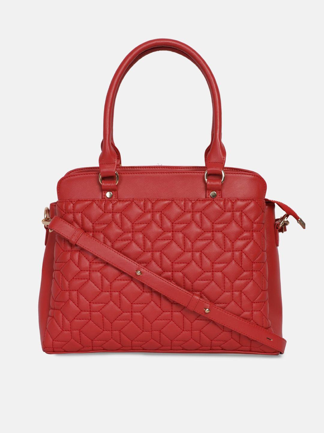 bagsy malone red quilted structured handheld bag