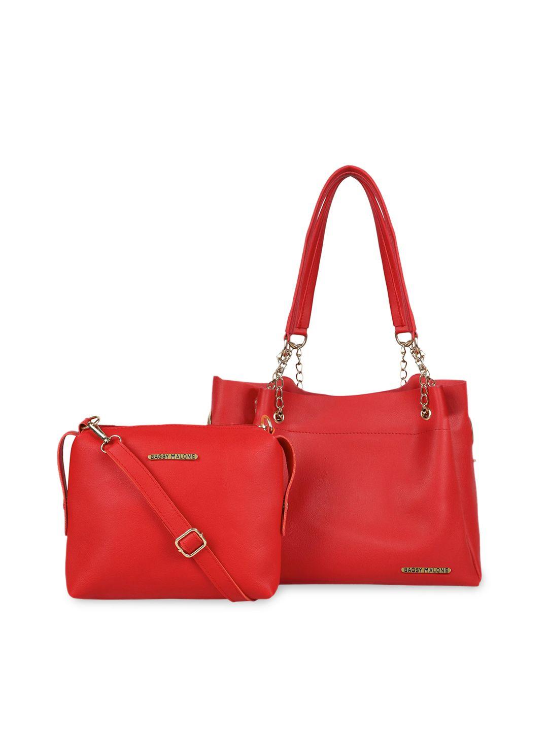 bagsy malone red solid shoulder bag