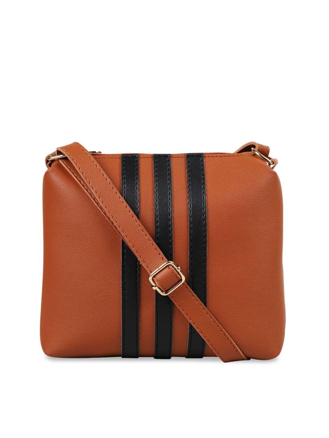 bagsy malone striped structured sling bag with applique