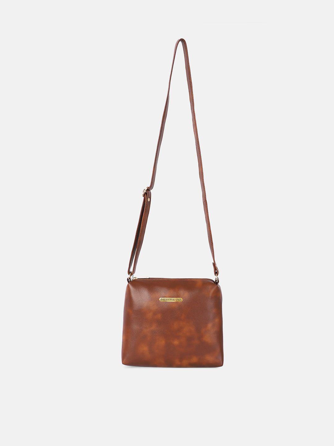bagsy malone tan brown structured sling bag