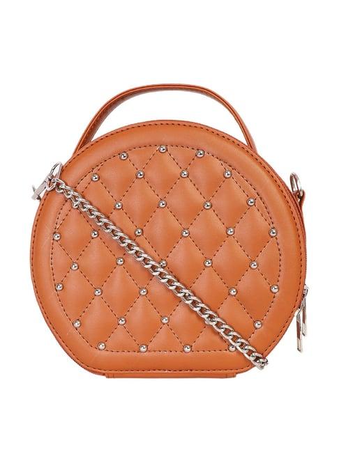 bagsy malone tan embellished sling bag