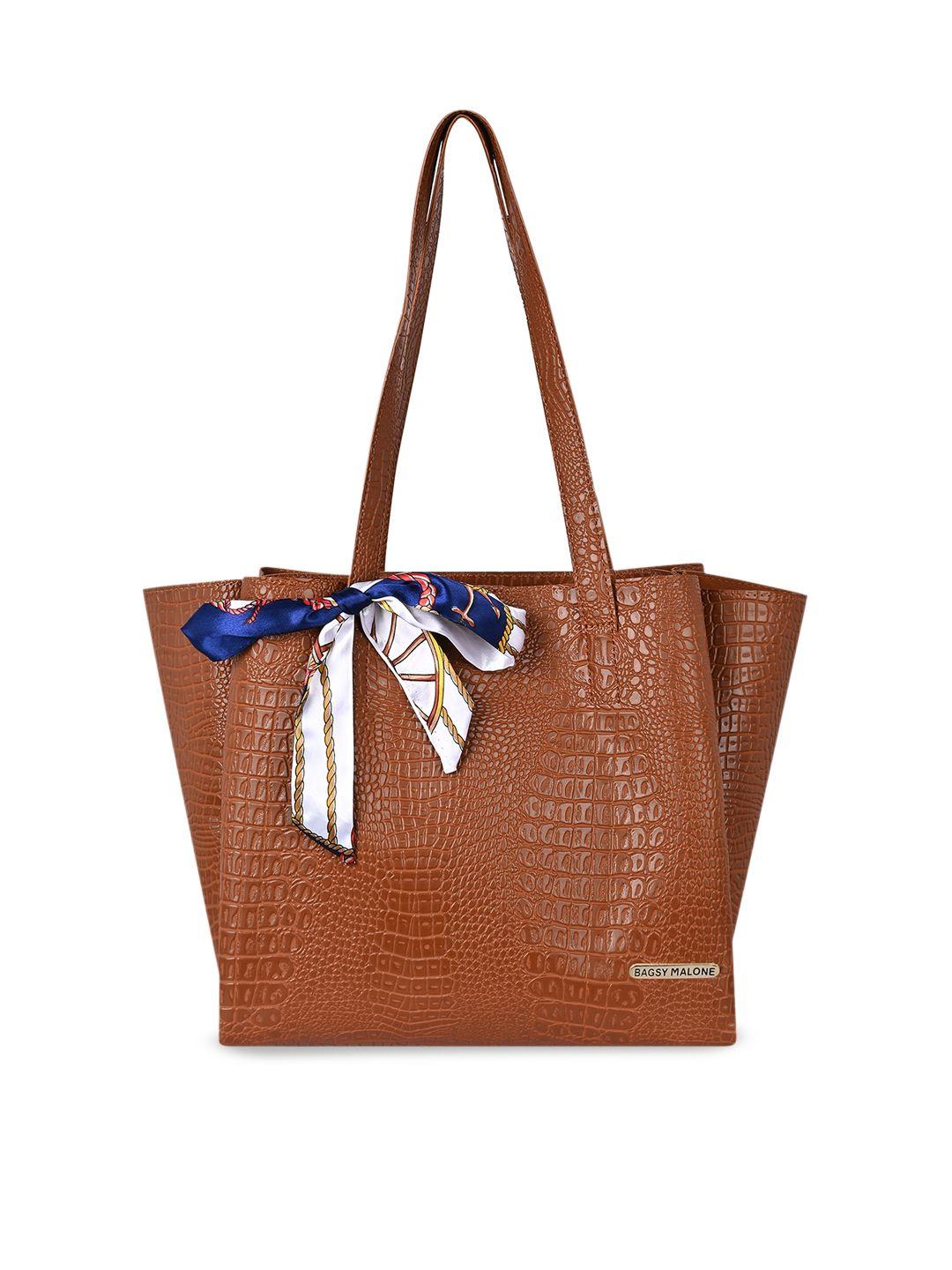 bagsy malone tan pu shopper tote bag