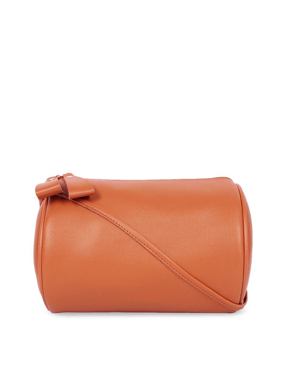bagsy malone tan pu structured sling bag with bow detail