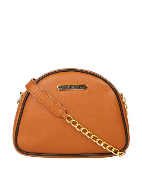 bagsy malone tan solid medium handbag