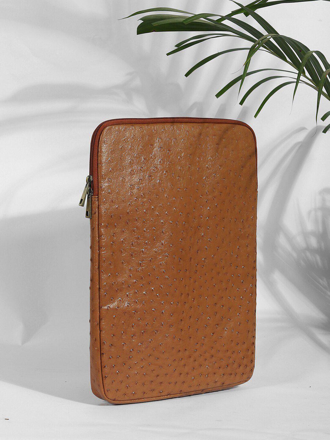 bagsy malone textured leather laptop sleeve