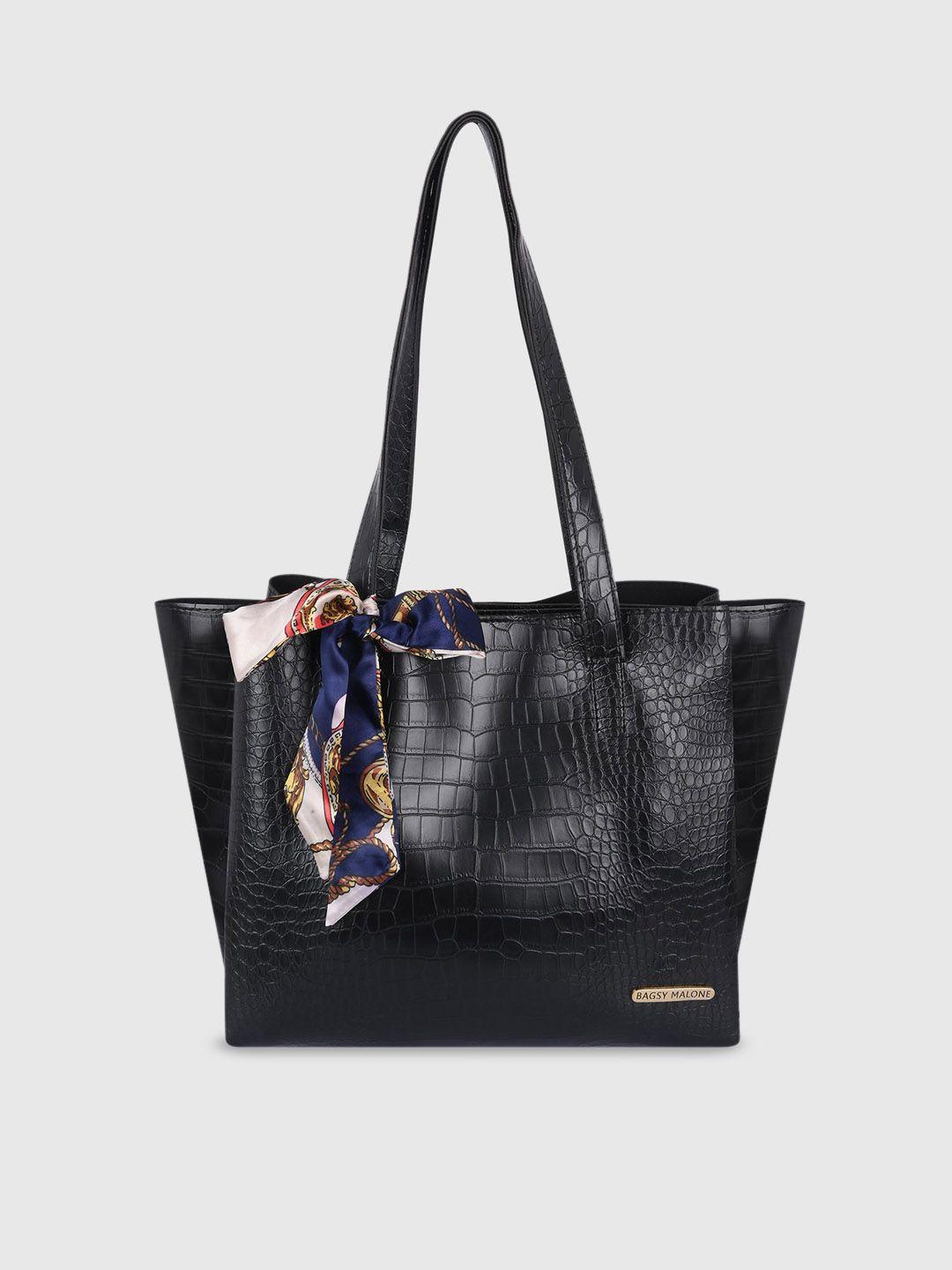 bagsy malone textured structured tote bag with scarf