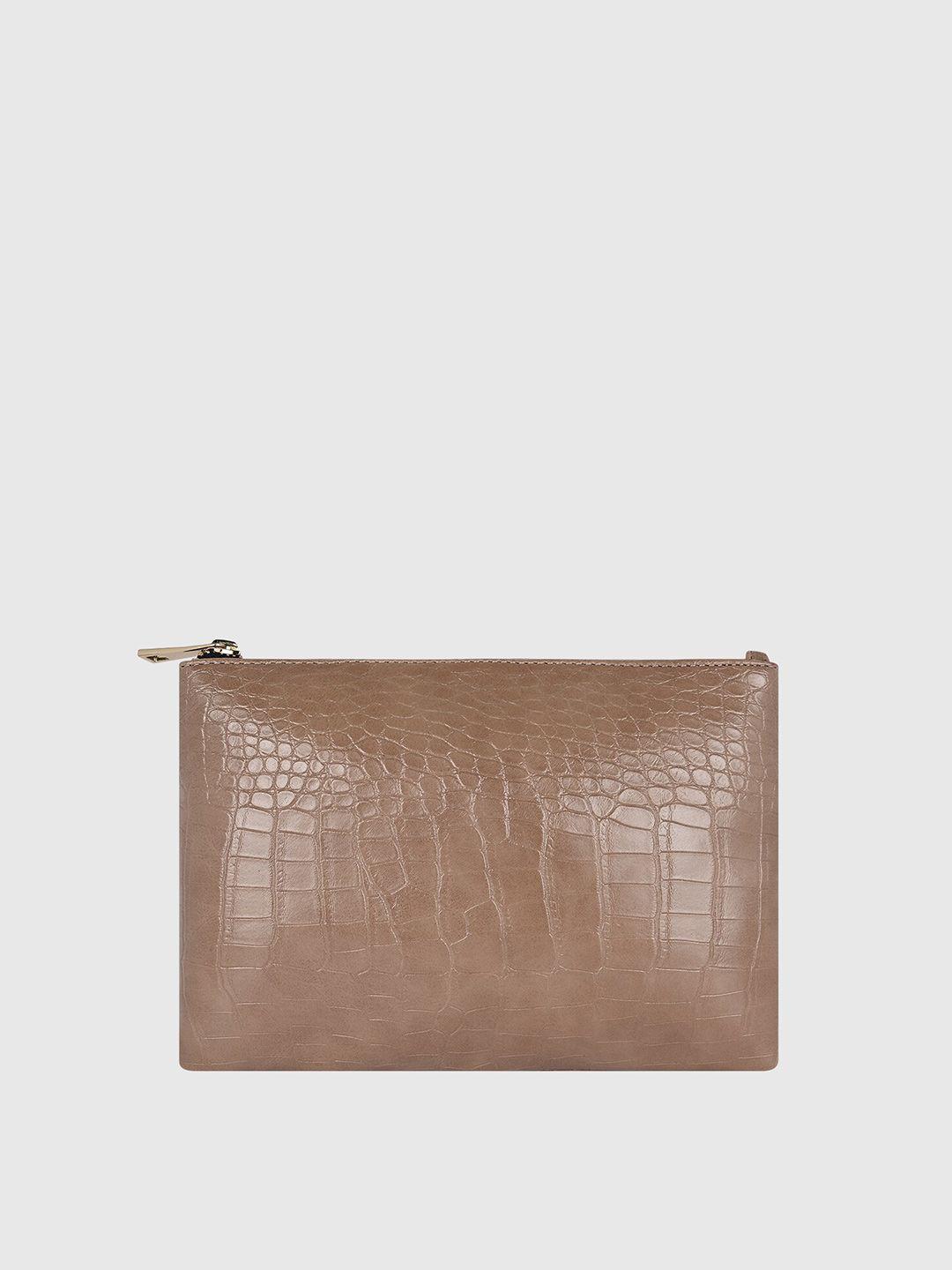 bagsy malone women brown textured clutch