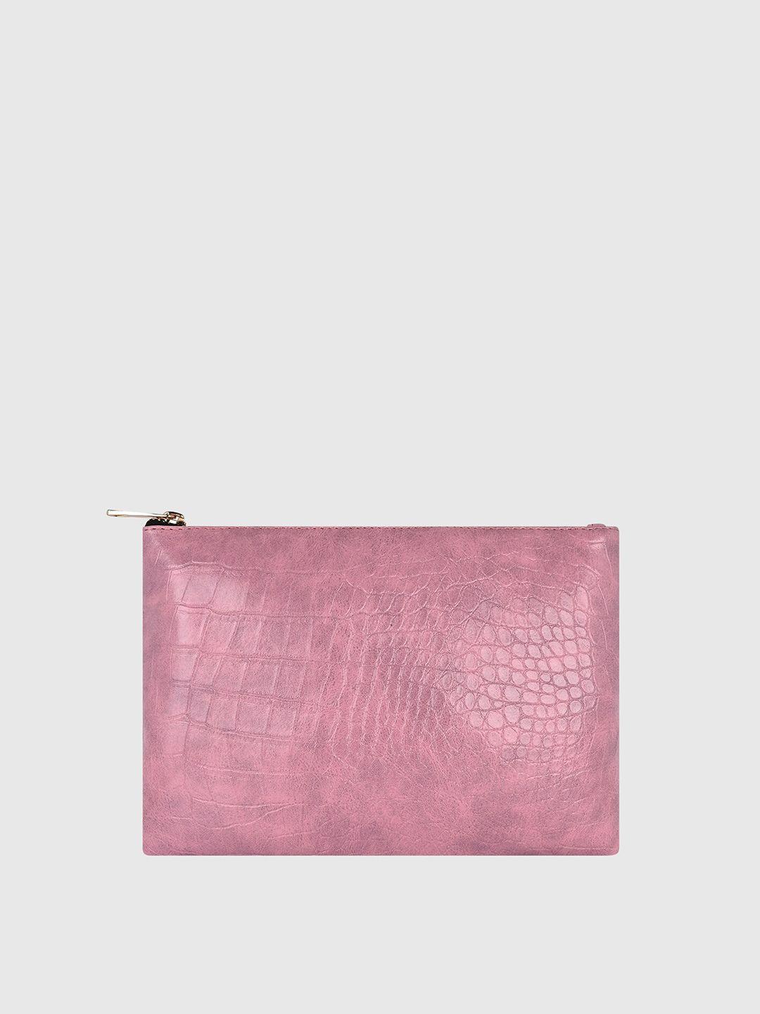 bagsy malone women pink textured clutch