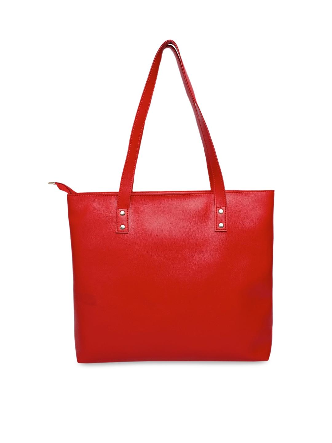 bagsy malone women red solid tote bag with tassels