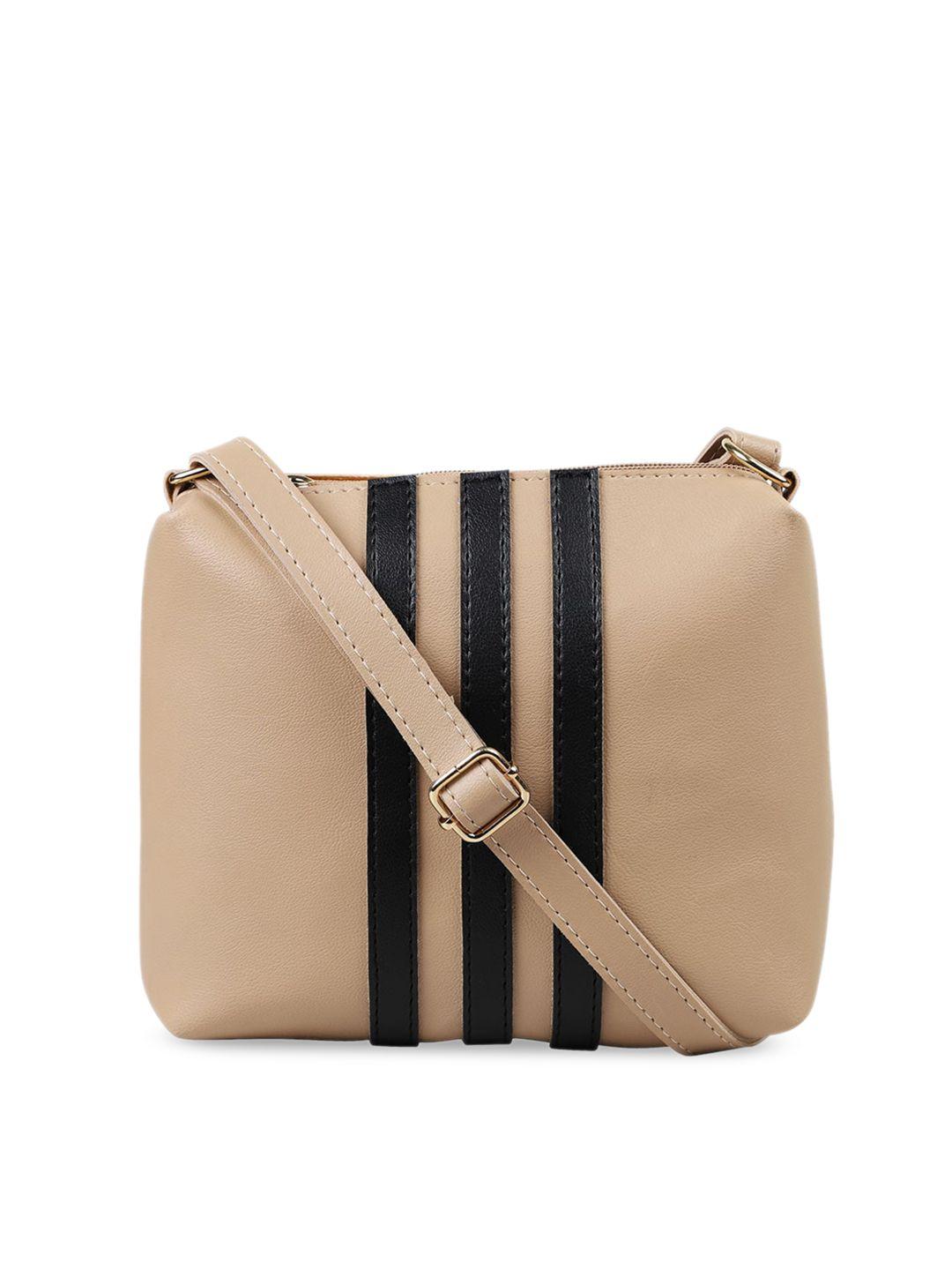 bagsy malone women striped pu structured sling bag