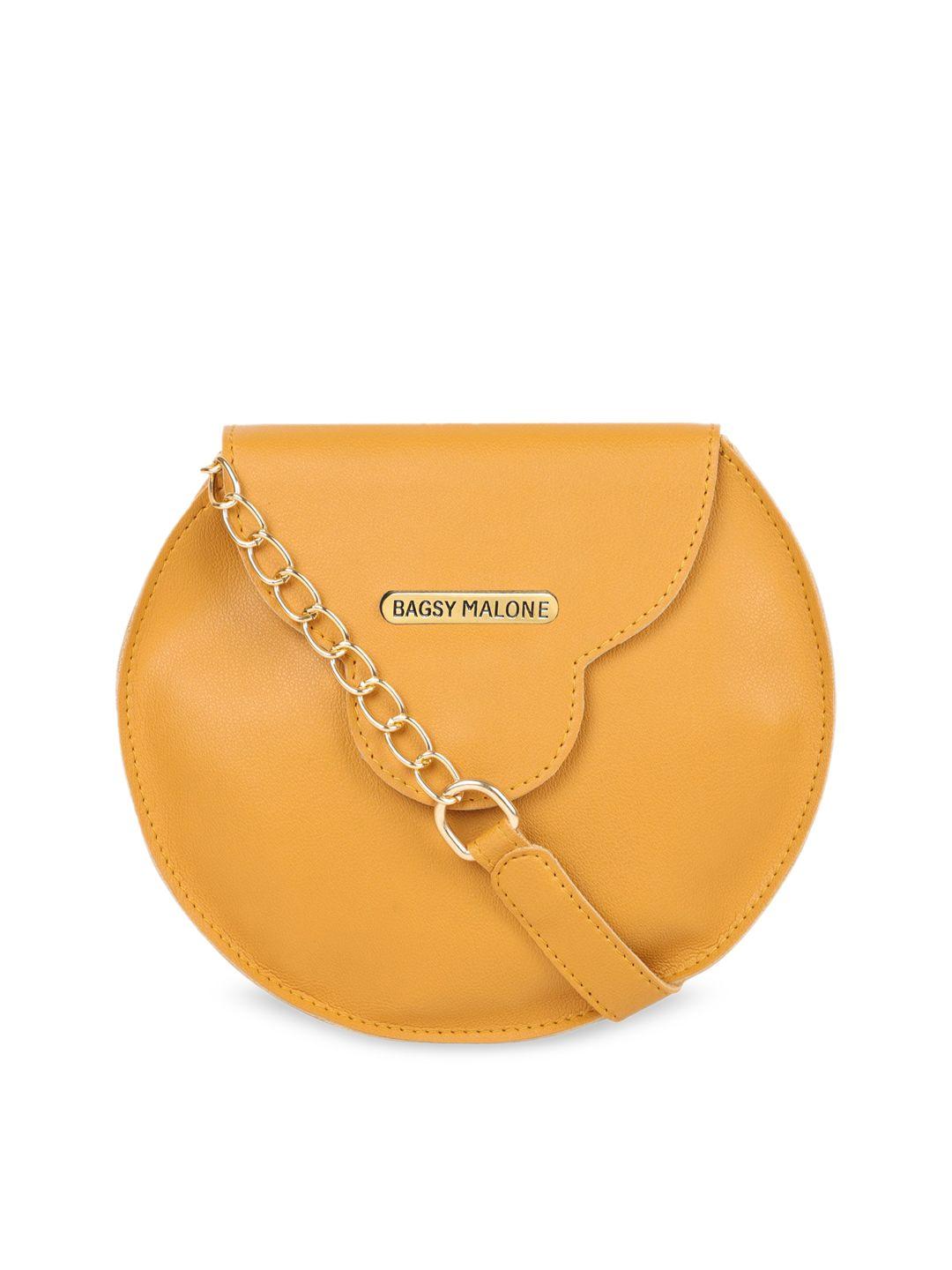 bagsy malone yellow pu structured sling bag