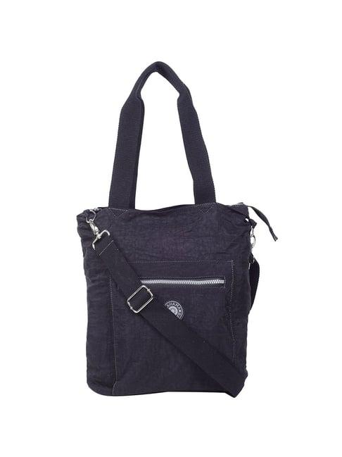 bahama crinkle black solid medium tote handbags