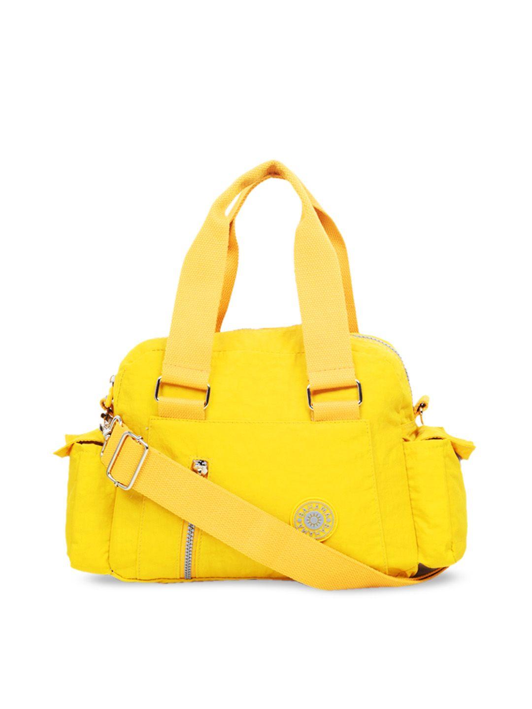 bahama crinkle range women yellow solid handheld bag