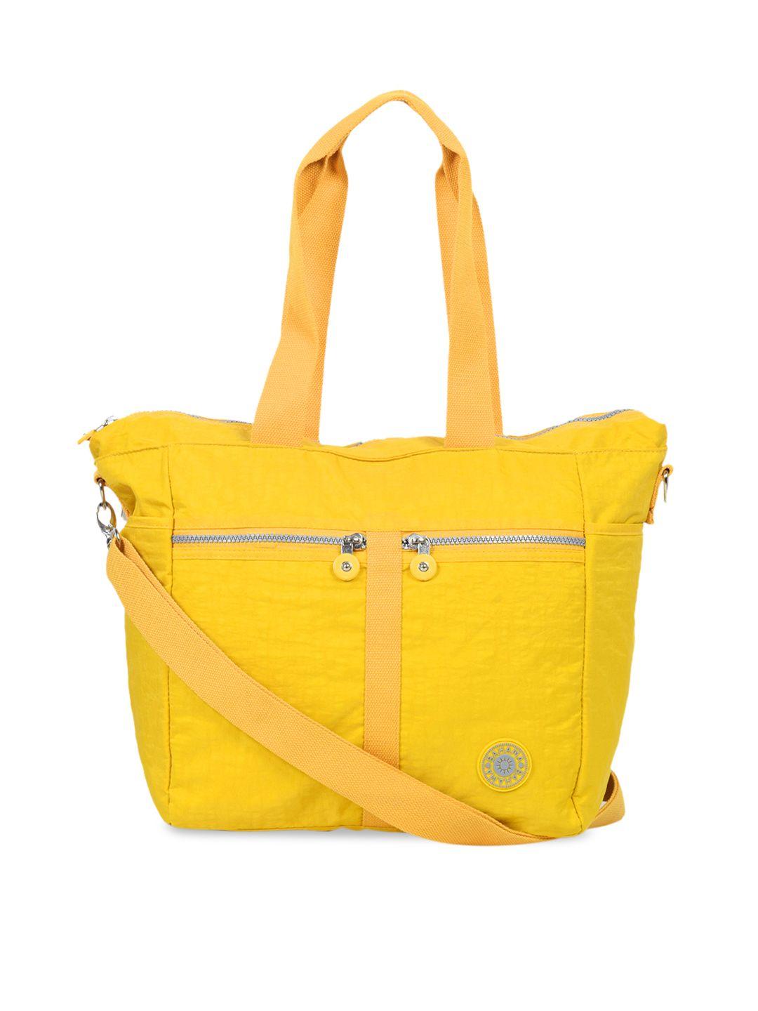 bahama crinkle range yellow solid shoulder bag