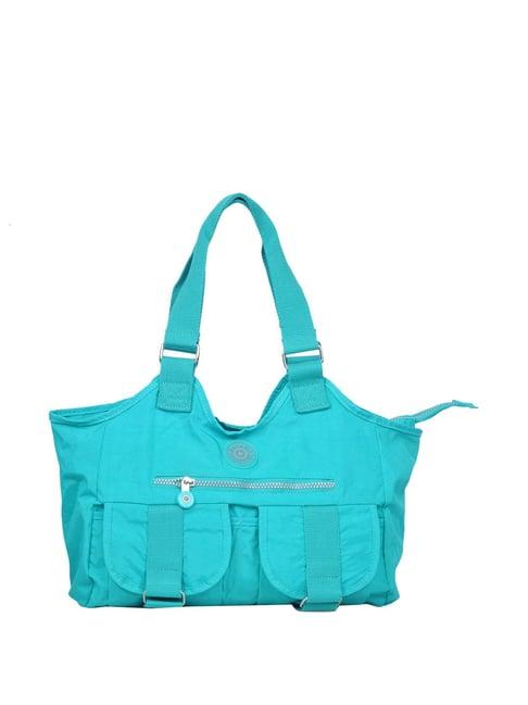 bahama crinkle turquoise solid medium handbag