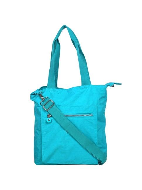 bahama crinkle turquoise solid medium tote handbag