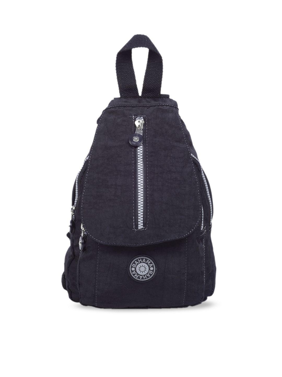 bahama crinkle unisex black solid backpack