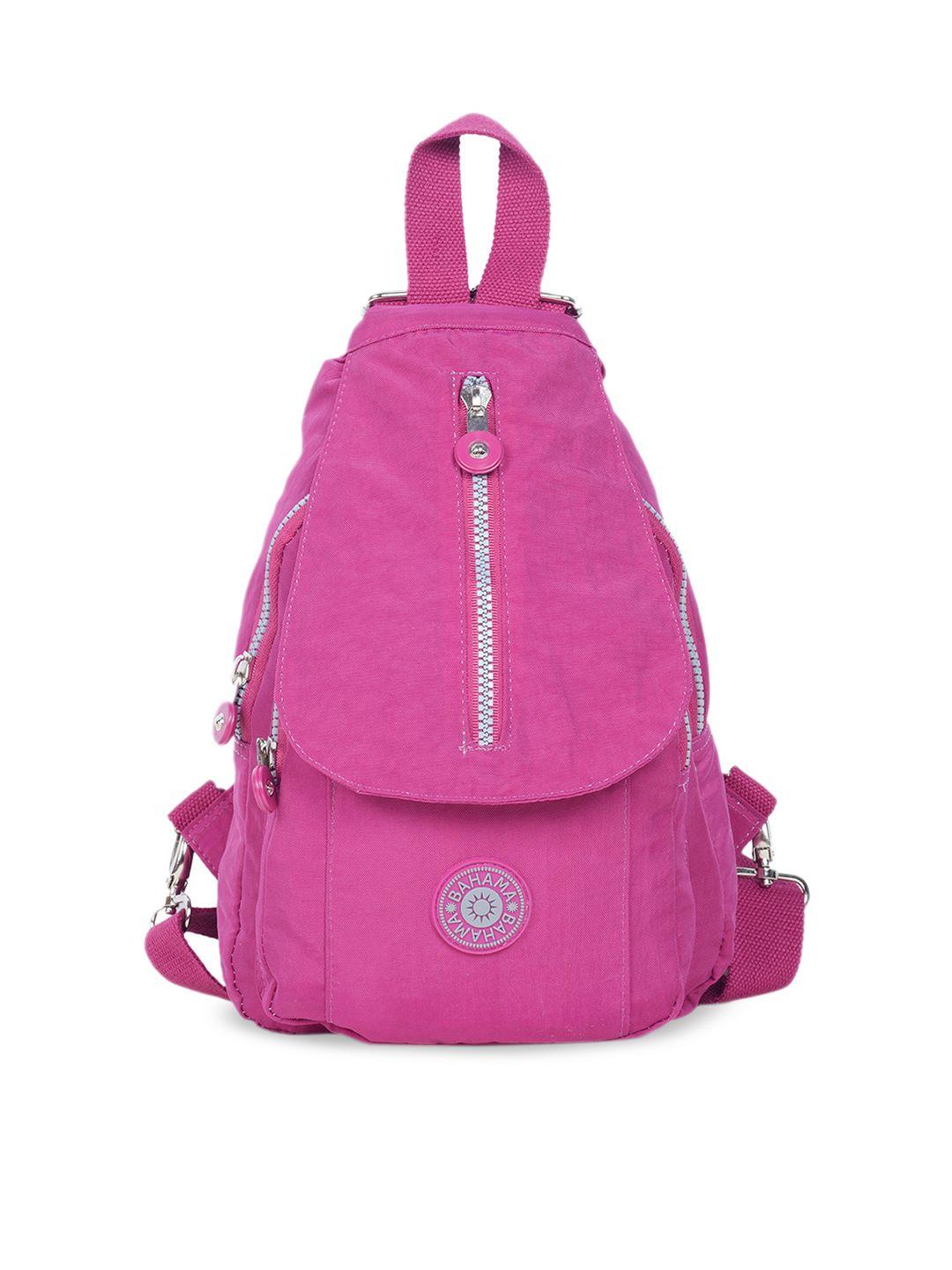 bahama crinkle unisex pink solid backpack