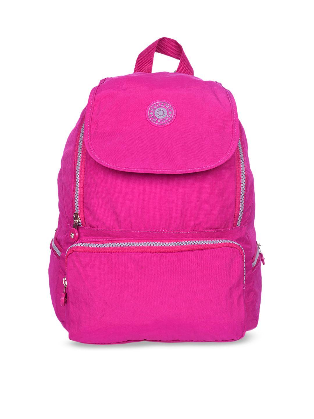 bahama crinkle unisex pink solid backpack