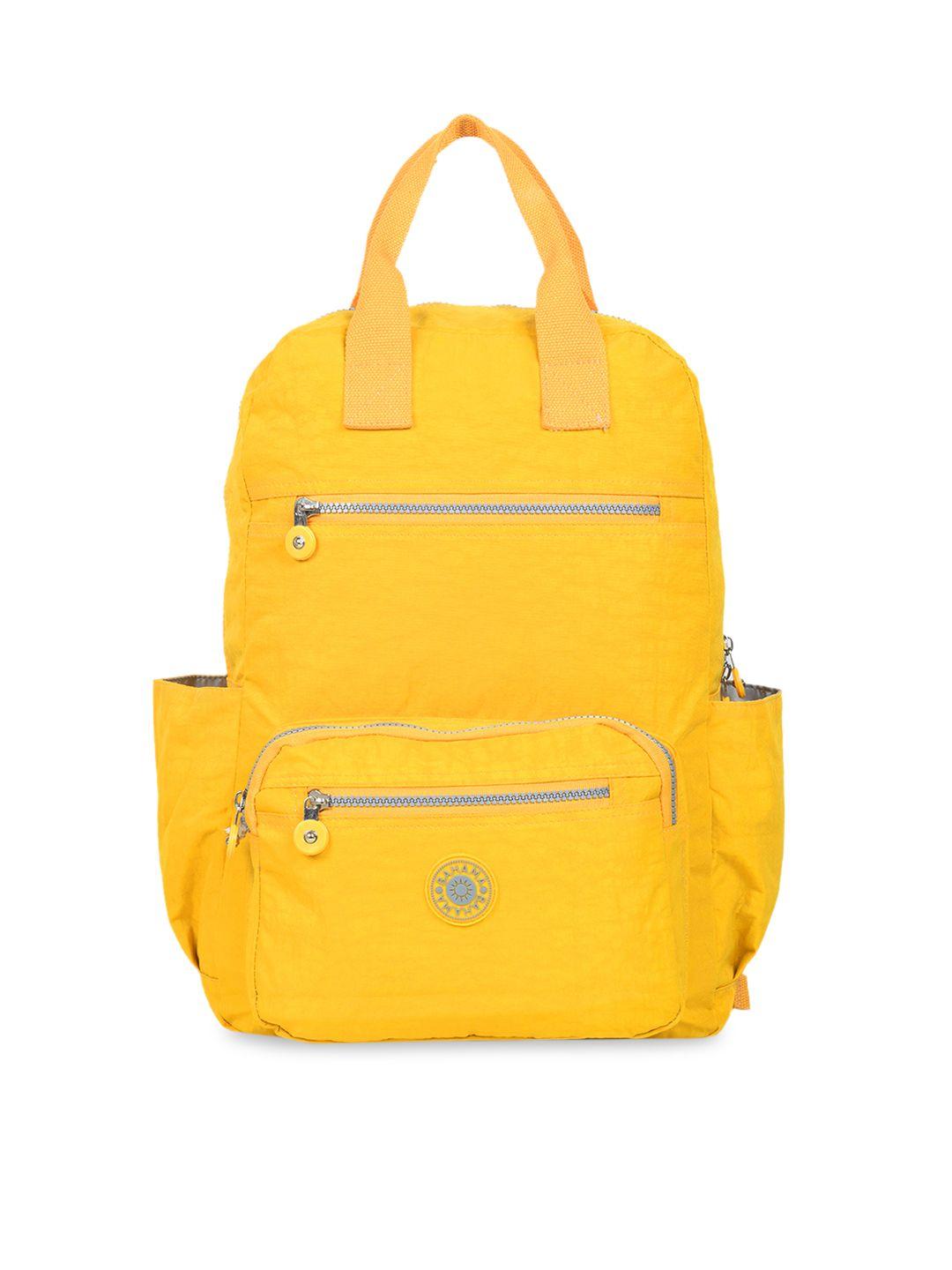 bahama crinkle unisex yellow solid backpack