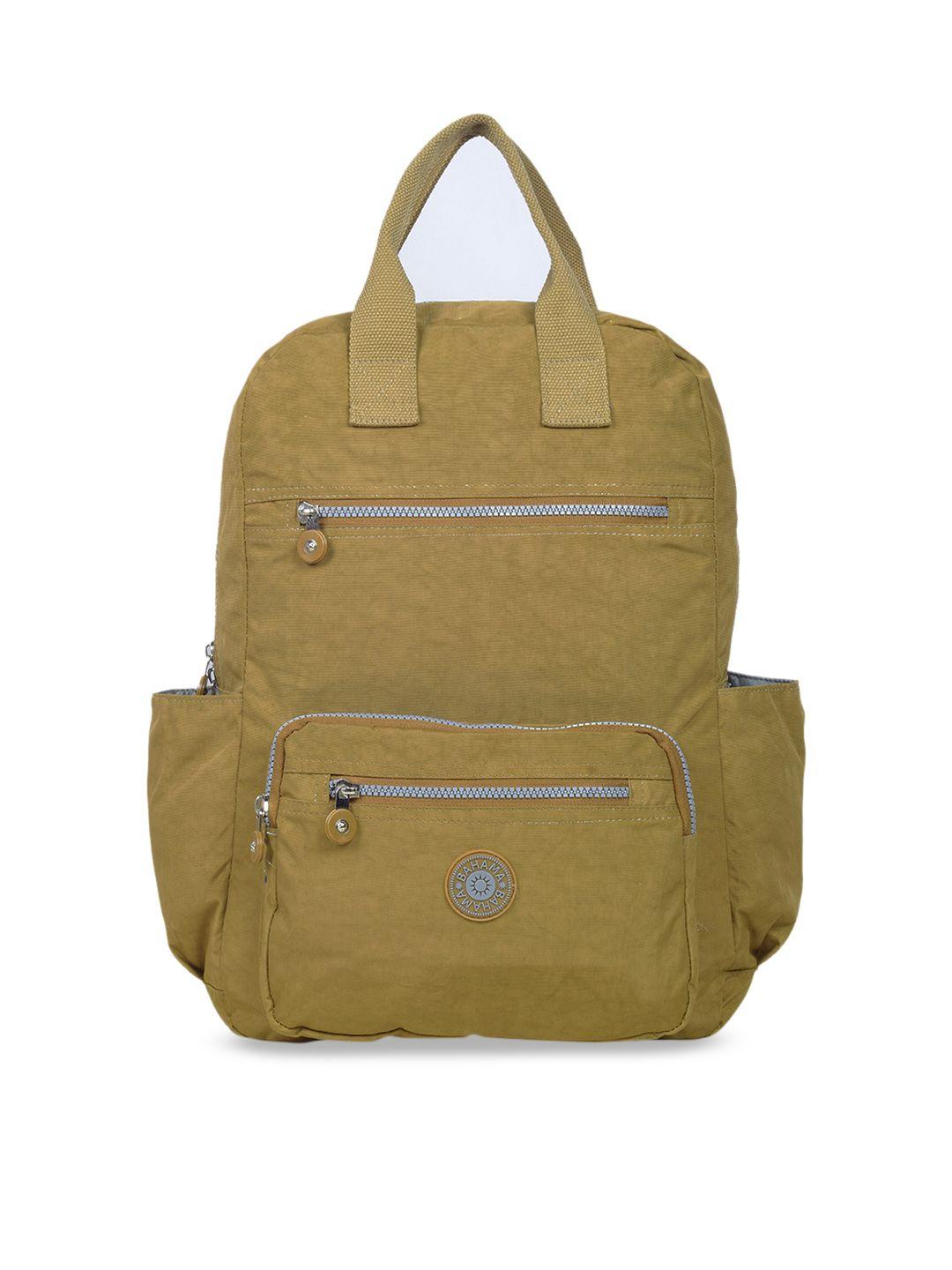 bahama crinkle unisex yellow solid backpack