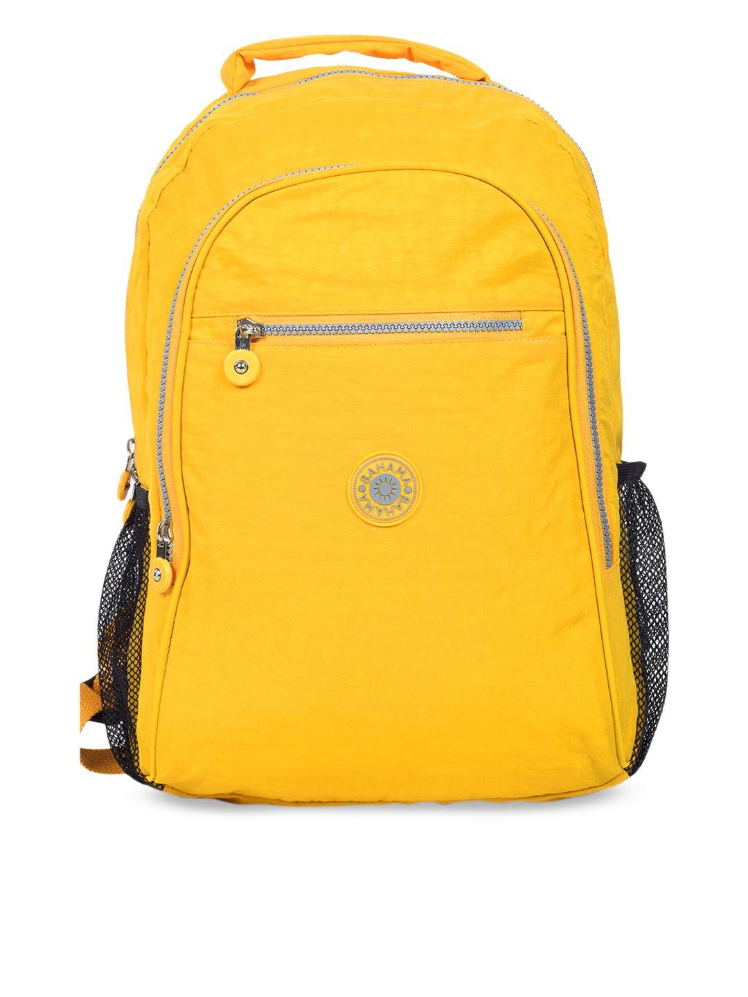 bahama crinkle unisex yellow solid backpack