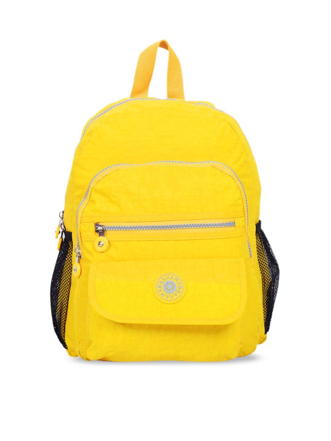 bahama crinkle unisex yellow solid backpack