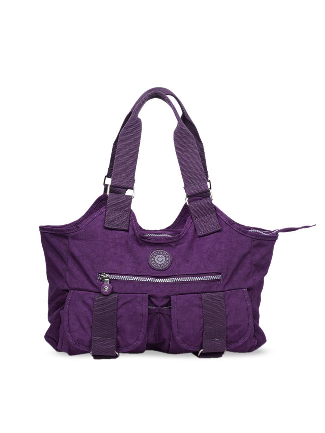 bahama crinkle women purple solid handheld bag