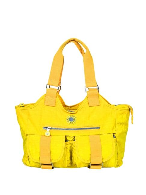 bahama crinkle yellow solid medium handbag