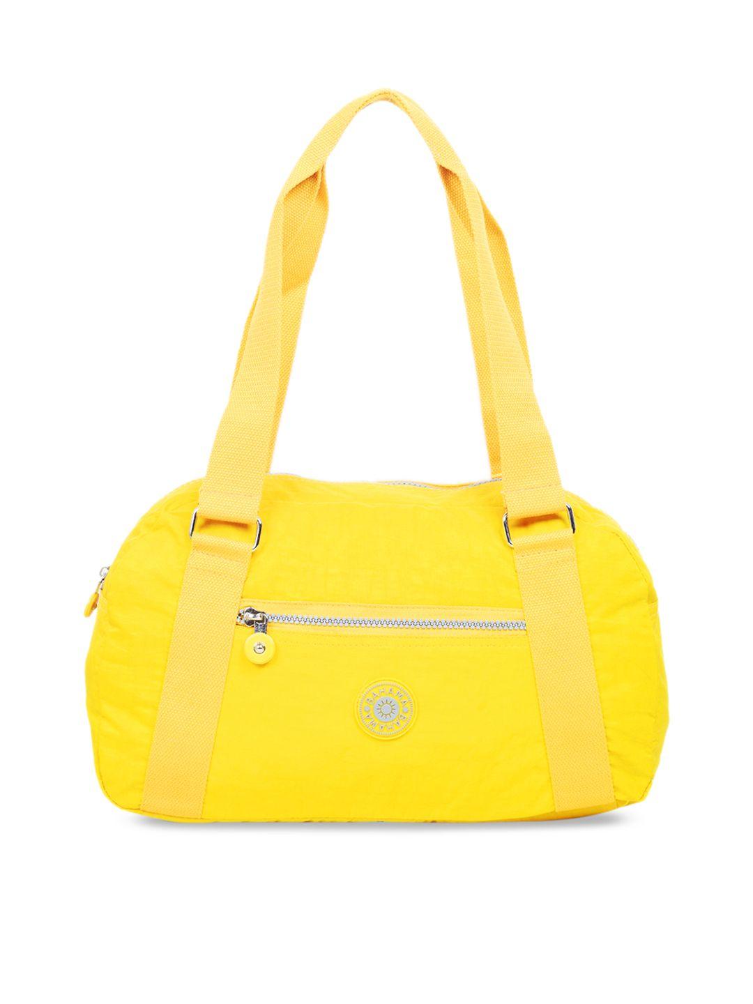 bahama crinkle yellow solid shoulder bag